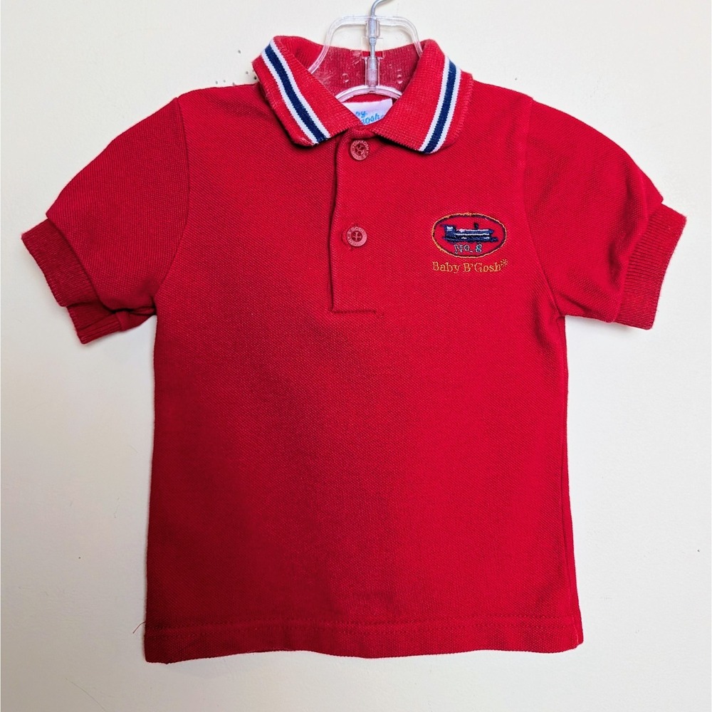 Vintage Oshkosh Baby B'Gosh Train Polo Shirt 90s Infant Size 12 Months
